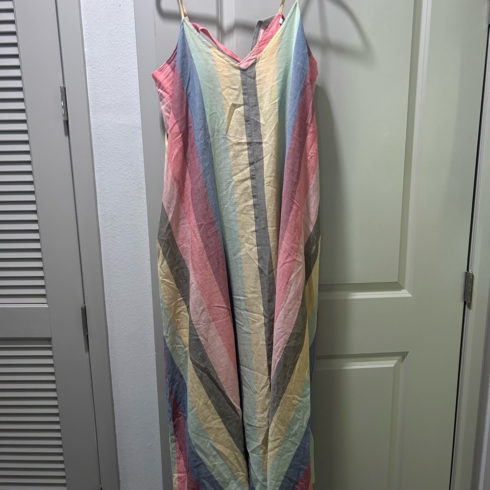 Pink Chicken Colorful Striped Maxi Dress